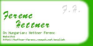 ferenc hettner business card